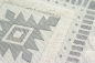 Preview: Sisalteppich In- & Outdoor Diele Wintergarten Terrasse flauschiges 3D Rautenmuster grau creme