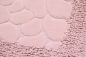 Preview: Badematten Set 2-teilig - waschbar - Steinoptik in rosa