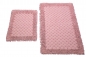 Preview: Badematten Set 2-teilig - waschbar - Kreis-Muster in rosa