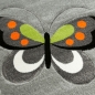 Preview: Bunter Kinderzimmerteppich mit Schmetterlingen in grau