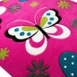 Preview: Bunter Kinderzimmerteppich mit Schmetterlingen in pink