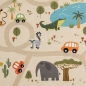 Preview: Kinderteppich Safari / Straße Spielteppich waschbar beige