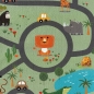 Preview: Kinderteppich Safari / Straße Spielteppich waschbar grün