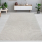 Preview: Teppich Wohnzimmer Schlafzimmerteppich mit elegantem Bogenmuster modern in Grau