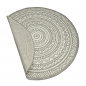 Preview: Runder Indoor- & Outdoorteppich im Mandala-Design – Grau und Creme, vielseitig einsetzbar