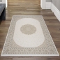 Preview: Zeitloser Teppich Schlafzimmer mit traditionellem Design in Beige Creme