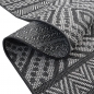 Preview: In- & Outdoorteppich im Ethno-Design – Modernes Muster in Anthrazit-Creme