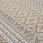 Preview: Moderner In- & Outdoorteppich – Ethno-Design mit geometrischem Muster in Beige-Gelb