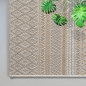 Preview: Moderner In- & Outdoorteppich – Ethno-Design mit geometrischem Muster in Beige-Gelb