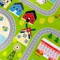 Preview: Rutschfester Kinderteppich strapazierfähig mit Stadt Motiv in Grün