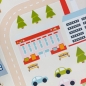 Preview: Kinderteppich pflegeleicht rutschfest mit Stadt Motiv in Beige