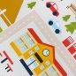 Preview: Kinderteppich pflegeleicht rutschfest mit Stadt Motiv in Beige