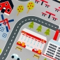 Preview: Kinderteppich pflegeleicht rutschfest mit Stadt Motiv in Grau