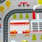 Preview: Kinderteppich pflegeleicht rutschfest mit Stadt Motiv in Grau