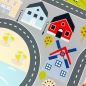 Preview: Kinderteppich pflegeleicht rutschfest mit Stadt Motiv in Grau