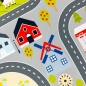 Preview: Kinderteppich pflegeleicht rutschfest mit Stadt Motiv in Grau