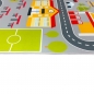 Preview: Kinderteppich pflegeleicht rutschfest mit Stadt Motiv in Grau