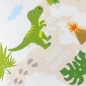 Preview: Kinderteppich im Dinomuster mit T-Rex Stegosaurus in Beige