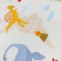 Preview: Kinderteppich im Dinomuster mit T-Rex Stegosaurus in Beige