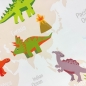 Preview: Kinderteppich im Dinomuster mit T-Rex Stegosaurus in Beige