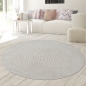 Preview: Teppich Wohnzimmer Schlafzimmerteppich mit elegantem Bogenmuster modern in Grau