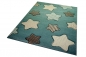 Preview: Kinderteppich Spielteppich Babyteppich Jungen Sterne blau creme grau