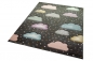 Preview: Teppich Kinderzimmer Kinderteppich Wolken grau rosa blau