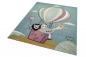 Preview: Kinderteppich Spielteppich Babyteppich Jungen Heißluftballon Tiere blau