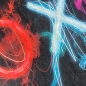 Mobile Preview: Gaming-Teppich mit lebendigen Neon-Farben und ikonischen Symbolen