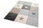 Preview: Kinderteppich Kinderzimmer Spiel Teppich Punkte Herz Stern Design braun beige grau