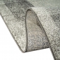 Preview: Wohnzimmerteppich Designer Teppich modern kurzflor vintage seitlich gekettelt in grau creme