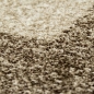 Preview: Designer Wohnzimmerteppich vintage kurzflor Modern seitlich gekettelt in beige braun