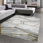 Preview: Teppich modern Wohnzimmerteppich geometrisches Muster grau gold