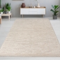 Preview: Handgewebter Wollteppich in eleganter Taupe-Farbe modern und pflegeleicht