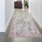 Preview: Modern klassischer Teppich mit schönen Blumen & Pflanzenverzierungen in pink creme
