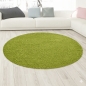 Preview: Moderner Hochflor Teppich in Moosgrün – stilvolles Design und angenehme Haptik