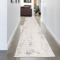 Mobile Preview: Abstrakter Wohnzimmer-Teppich| hochwertig & elegant| blau-weiß