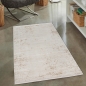 Preview: Abstrakter Wohnzimmer-Teppich| hochwertig & elegant| gold-weiß