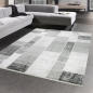 Preview: Designer Wohnzimmerteppich Wolle in Grau Creme