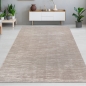 Preview: Stilvoller Teppich mit feiner Struktur und modernem Liniendesign in Beige