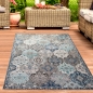 Preview: Teppich Outdoor Orientteppich Wohnzimmerteppich Ornamente in grau blau