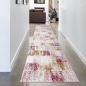 Preview: Läufer Teppich - Modernes Design in Rot Creme Bunt Karo-Muster