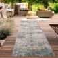 Preview: Teppich Outdoor Orientteppich Ornamente Wohnzimmerteppich Vintage in grau blau