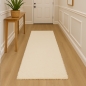 Preview: Shaggy Teppich in Creme – moderner Hochflor Teppich mit weicher Struktur und zeitlosem Design