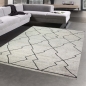 Preview: Wohnzimmerteppich modernes marokkanisches Rauten Muster in creme grau