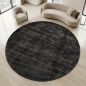 Preview: Handgefertigter Wohnzimmerteppich Unidesign in Elegantem Schwarz