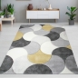 Preview: Teppichläufer grau creme gelb Kreisdesign