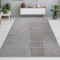 Preview: Designteppich grau mit Relieflinien modern & pflegeleicht