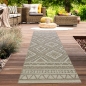 Preview: Indoor & Outdoor Teppich Sisal Optik Balkon Küche Terrasse Wohnzimmer Rautenmuster - beige