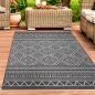 Preview: In- & Outdoorteppich im Ethno-Design – Modernes Muster in Anthrazit-Creme